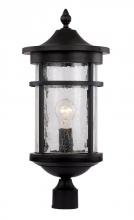 Trans Globe 40384 BK - 1LT POST LANTERN-LG-SEEDED GLA